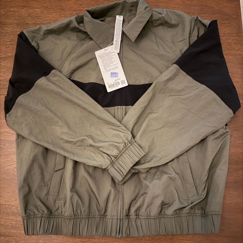 Lululemon Athletica Nylon Collard Jacket Olive and Black - Picture 5 of 9